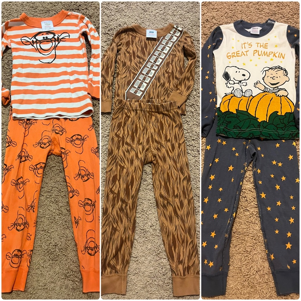 Hanna Andersson Kids Pajama Sets - Orange, Brown, Gray